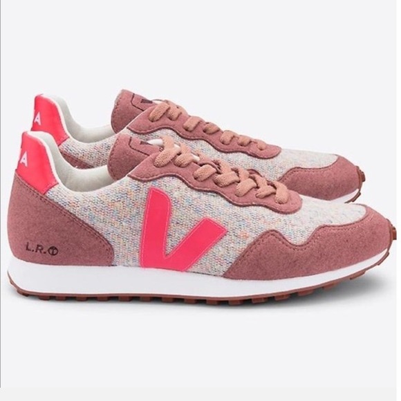 Veja Shoes - VEJA SDU Rec Flannel Sneakers Cloudy Rose-Fluo Colorway Pink Women Shes Size 8